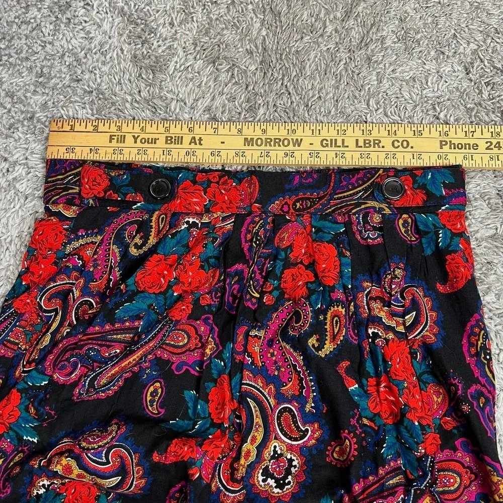 Vintage Norton McNaughton Pleated Paisley Midi Skirt 14 Boho Whimsigoth Artsy - Picture 7 of 8